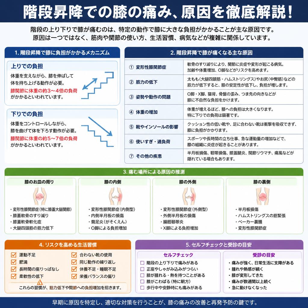 階段昇降での膝の痛み、原因を徹底解説！