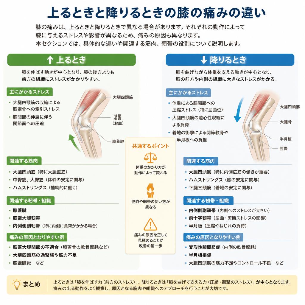 上りと下りで違う痛みの原因