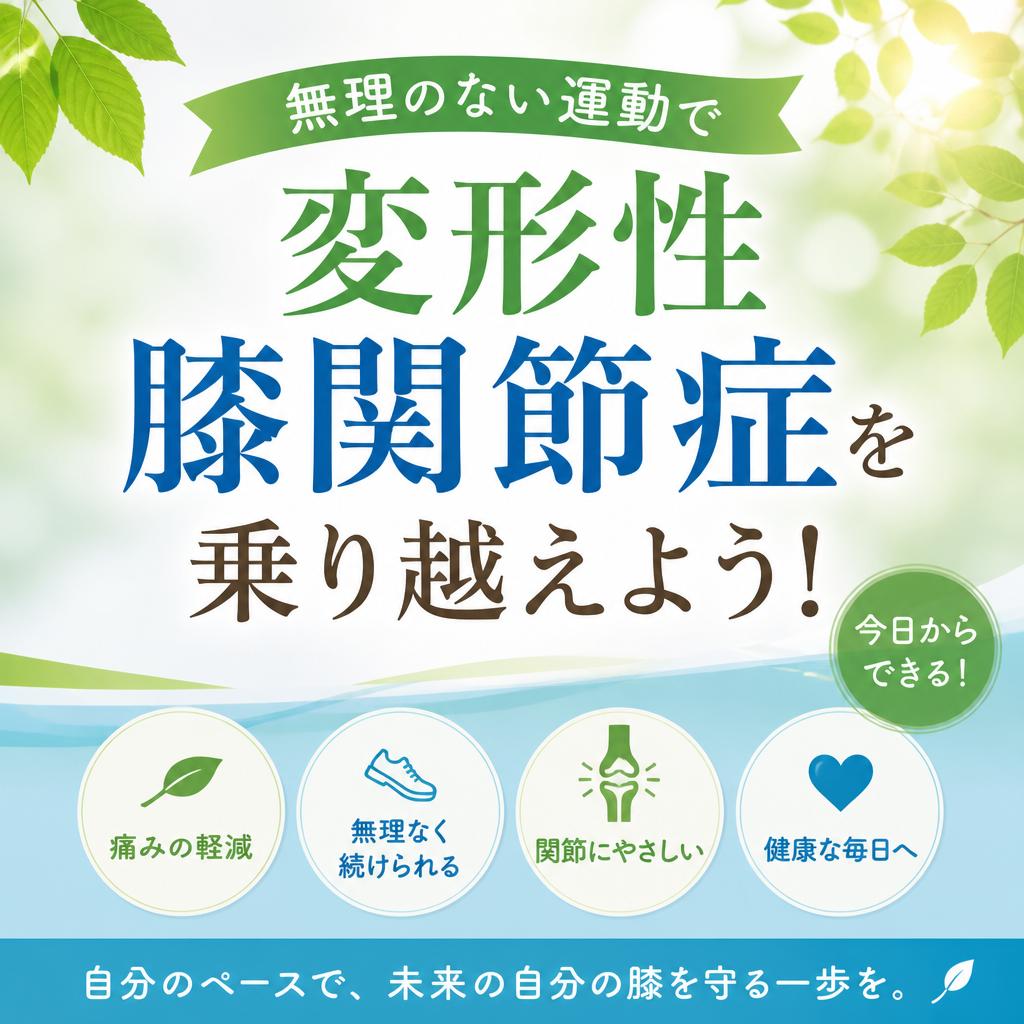 無理のない運動で変形性膝関節症を乗り越えよう！