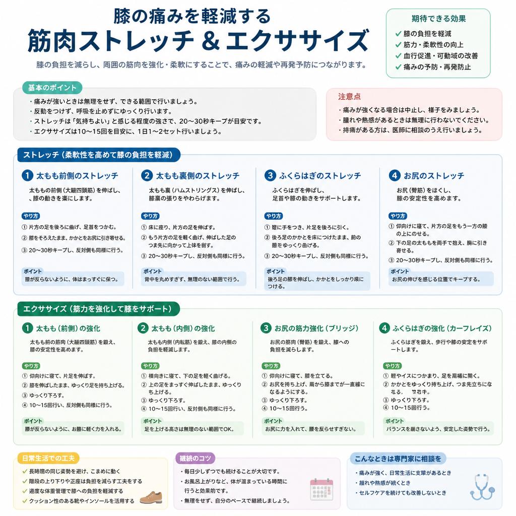 有効な筋肉ストレッチとエクササイズ